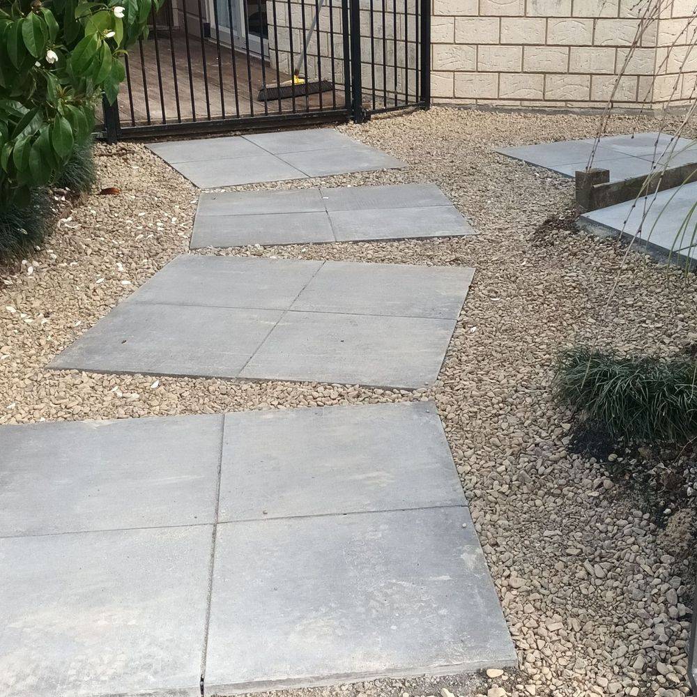 Detailed stone paving laid in a clean geometric pattern